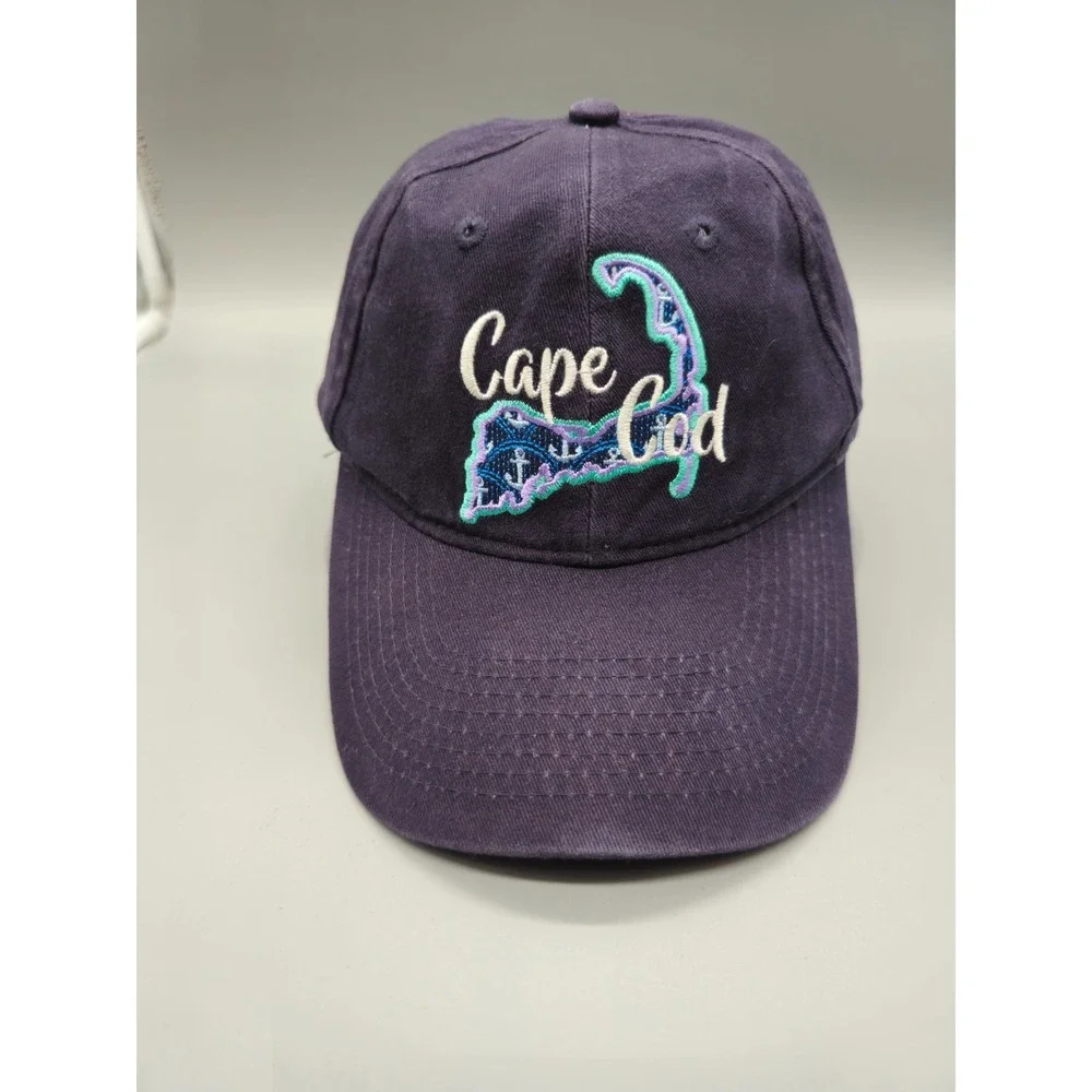 Cape Cod, Massachusetts Embroidered Dark Navy Baseball Cap Strapback Hat Dad